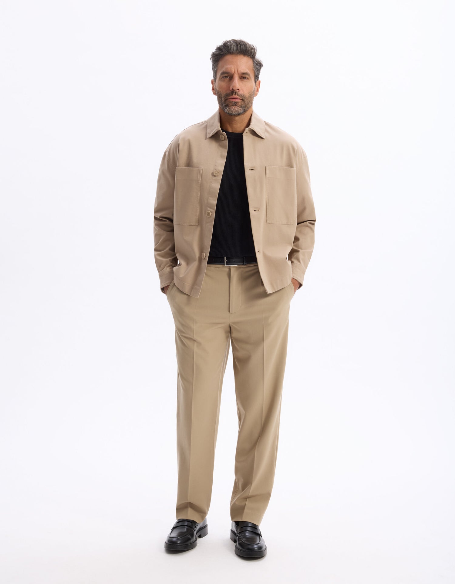 Celio_Black Boxy T-Shirt in 100% Cotton Round Neck Knit_LEYASTI_BLACK_01