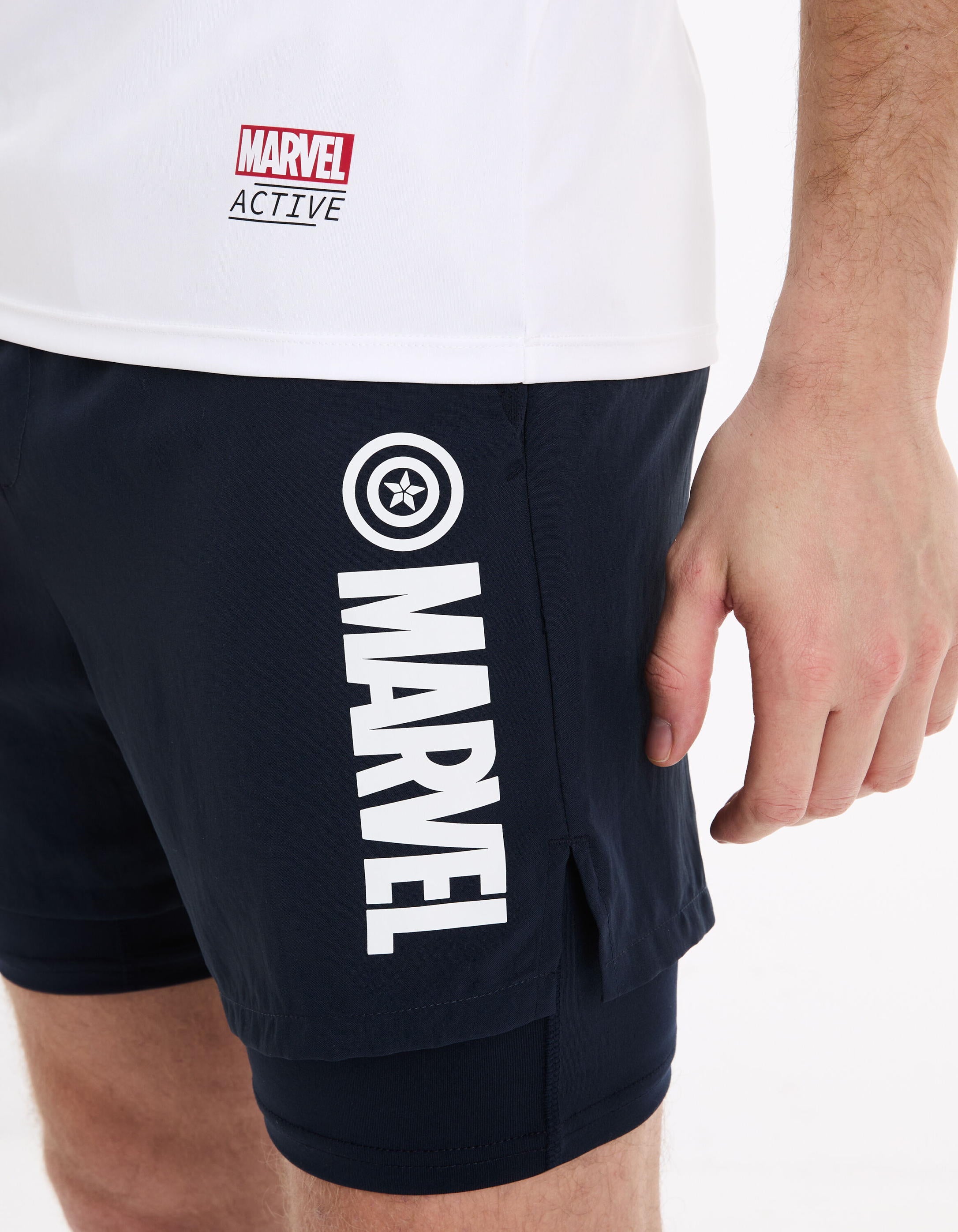 Marvel Active - Captain America Shorts_LGOMARVSH_NAVY_05