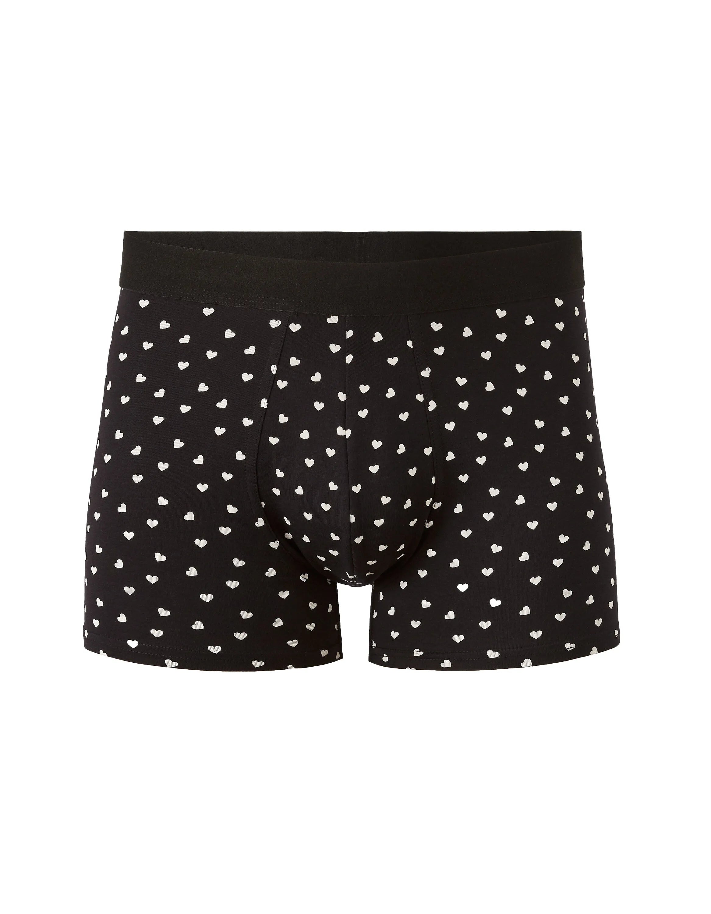 Celio_Black_White and Black Heart-Print Boxer Shorts_LIBOHEART_BLACK_01