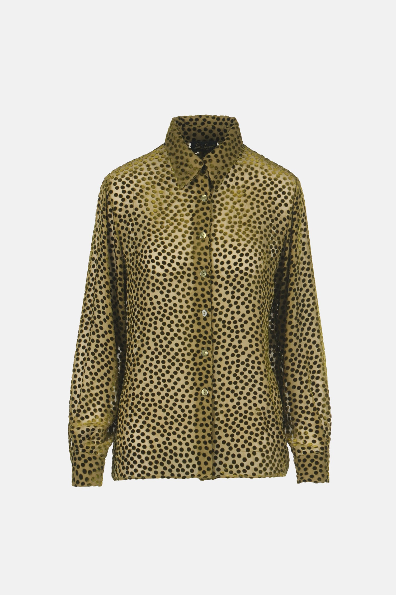 Luisa Spagnoli_Verde Militare_Linaria - Polka-Dot Textured Shirt_LINARIA_1717_06