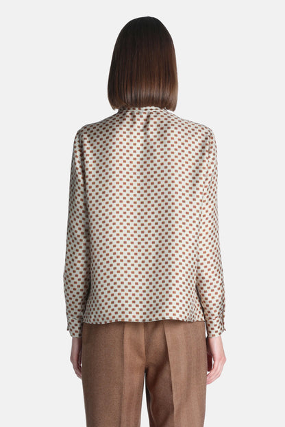 Luisa Spagnoli Var Fondo Crema Women Linosa - Silk Shirt with Lavalli�re SKU: LINOSA_3286 Image 02