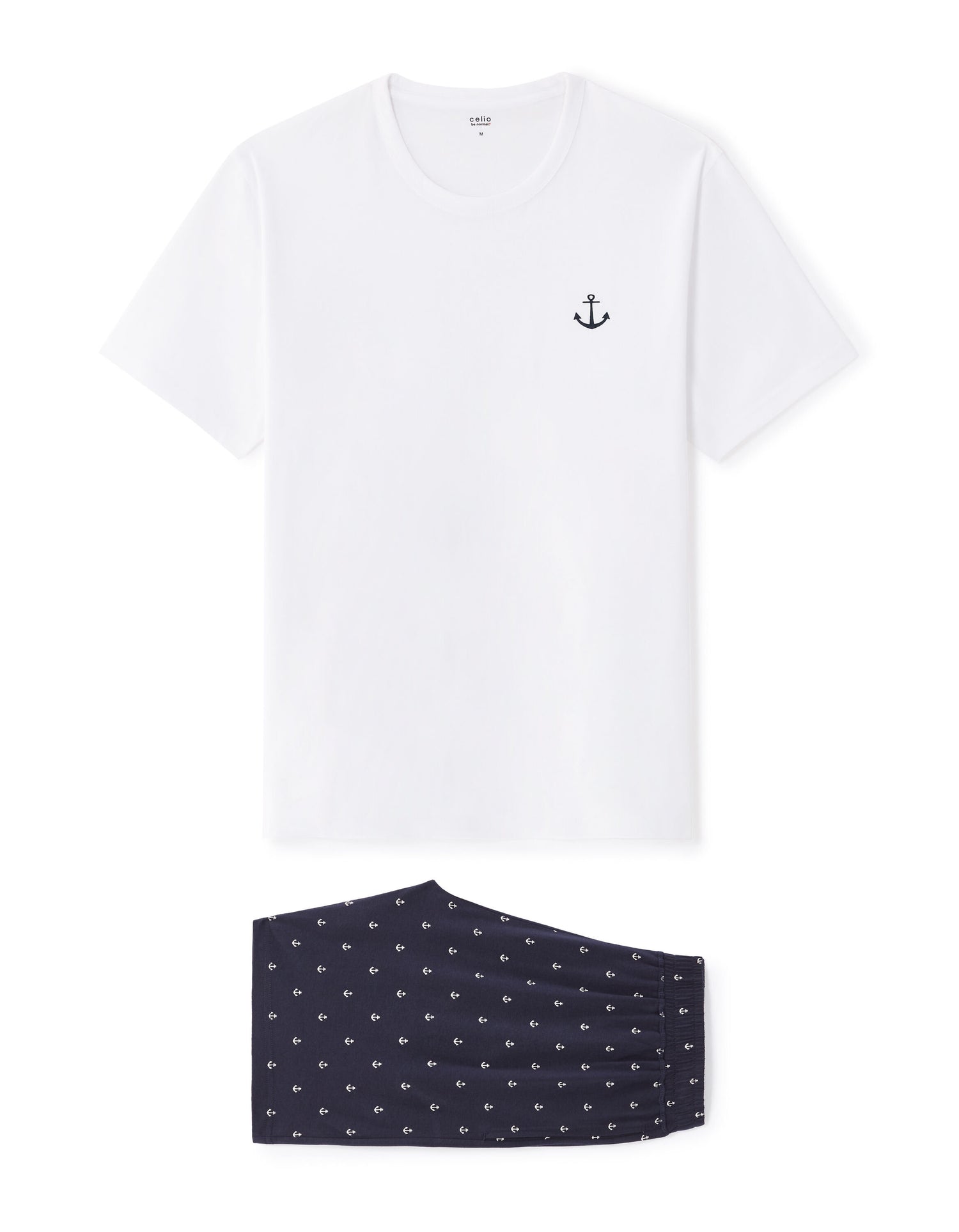 Celio_Navy 100% Cotton Short Pajamas_LIPYANCHOR_NAVY_01