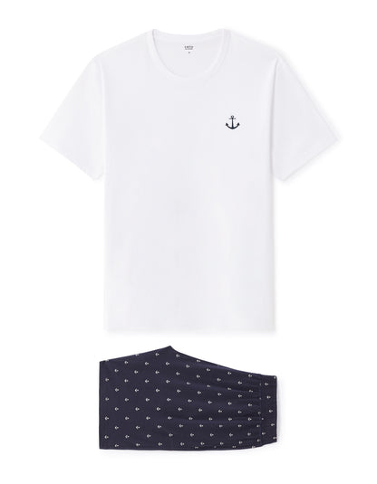Celio_Navy 100% Cotton Short Pajamas_LIPYANCHOR_NAVY_01