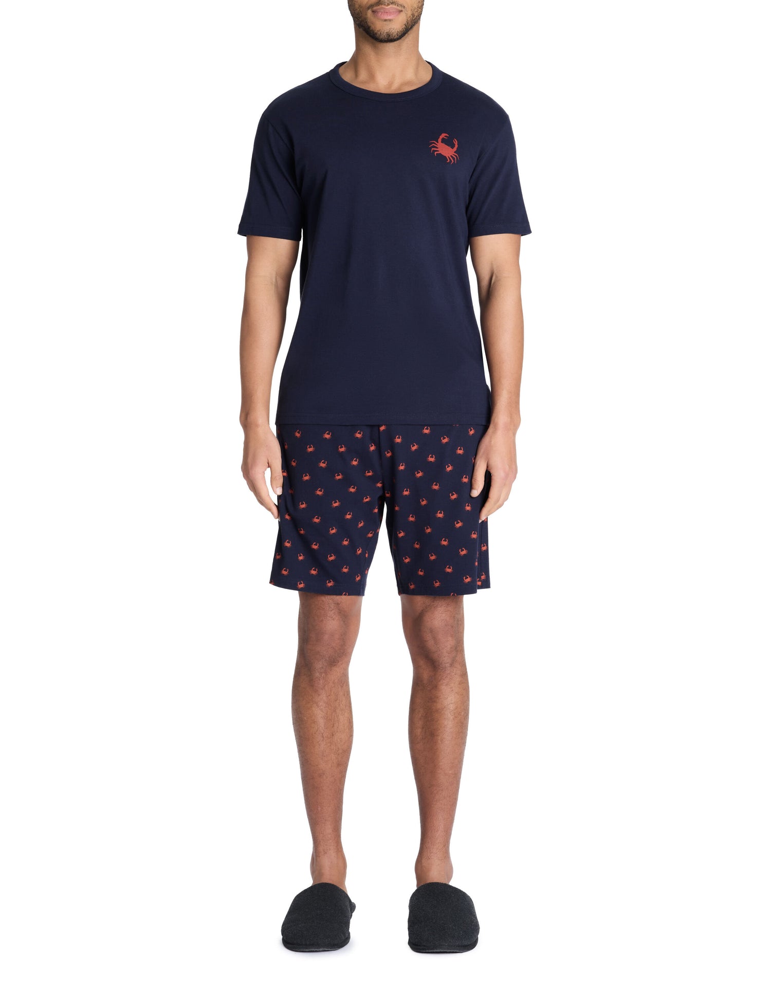 Celio_Navy 100% Cotton Short Pajamas_LIPYCRABE_NAVY_01