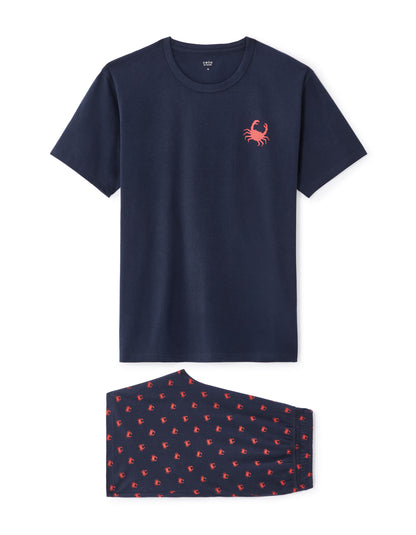 Celio_Navy 100% Cotton Short Pajamas_LIPYCRABE_NAVY_04