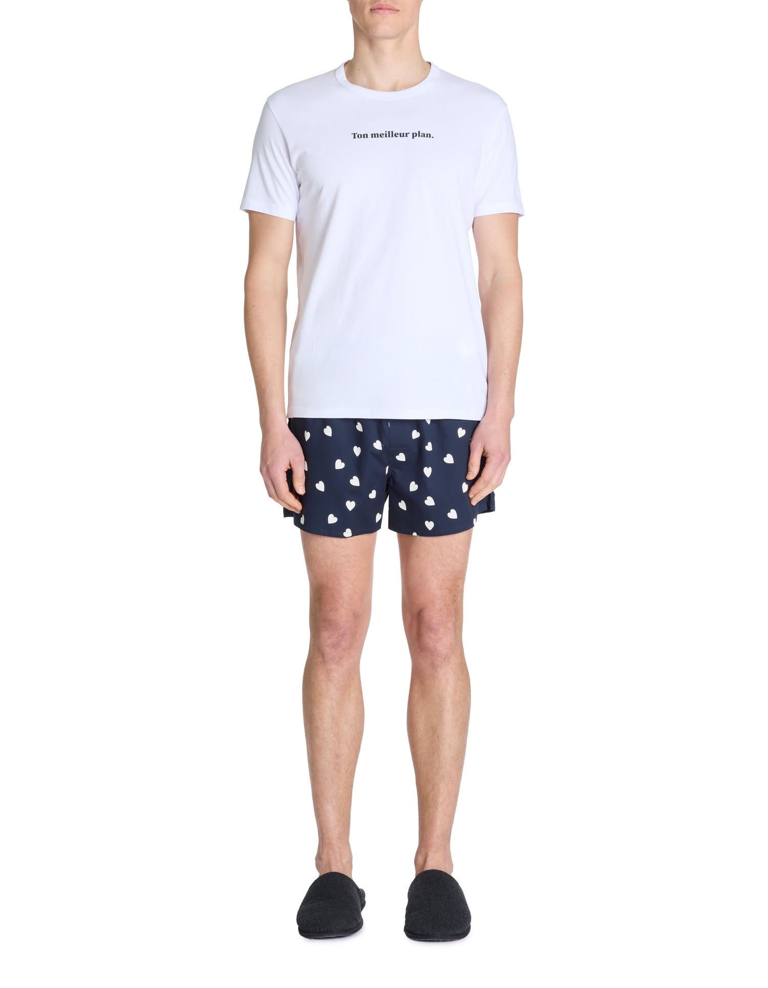Celio_Navy 100% Cotton Short Pajamas_LIPYLOVE_NAVY_01