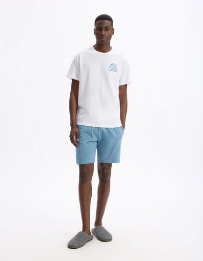 Celio_Grey Blue_100% Cotton Long Pajamas_LIPYSHINE_GREY BLUE_01