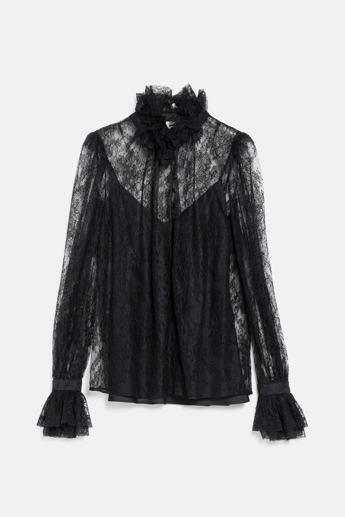 Luisa Spagnoli Nero Women Liquorosa - Elegant Chantilly Lace Shirt SKU: LIQUOROSA_0101 Image 06