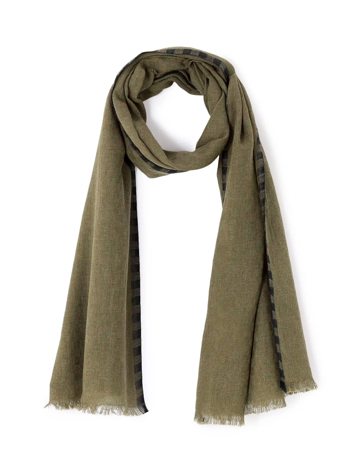 Celio_Khaki_100% Cotton Scarf_LISCASOLID_KHAKI_01