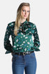 Luisa Spagnoli Var Fondo Verde Women Lisella - Floral-Printed Silk Blouse SKU: LISELLA_4614 Image 01
