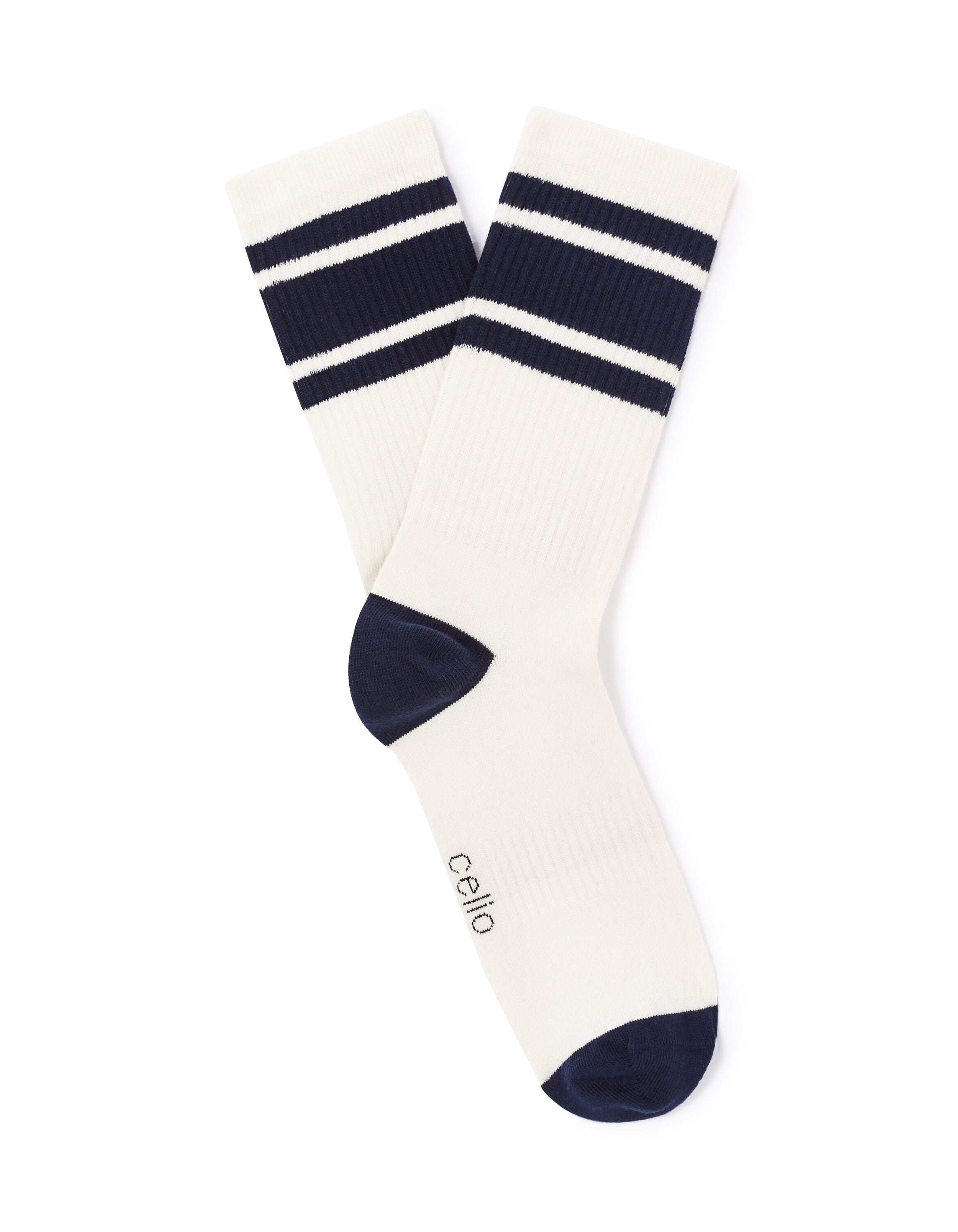 Celio_Navy Sport High Socks 100% Stretch Cotton_LISOPORT_NAVY_01