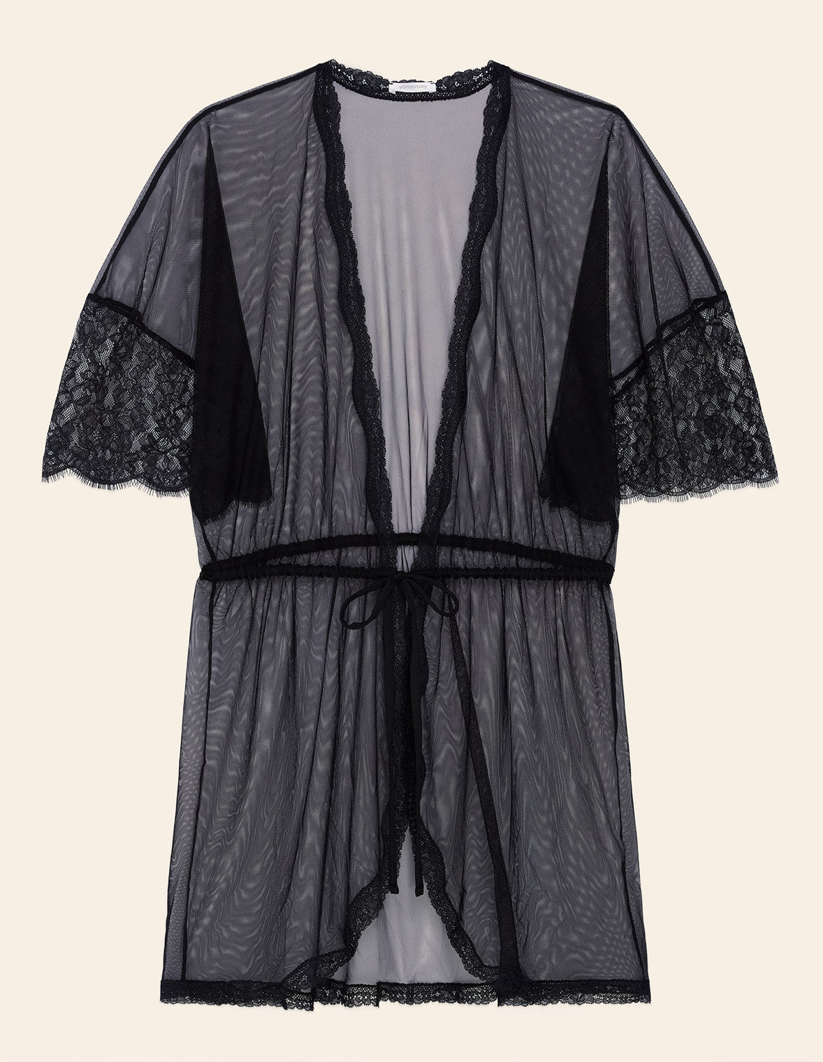 Yamamay_Amelie Short Kimono in Transparent Net with Lace Flounce_LKID181001_072_06