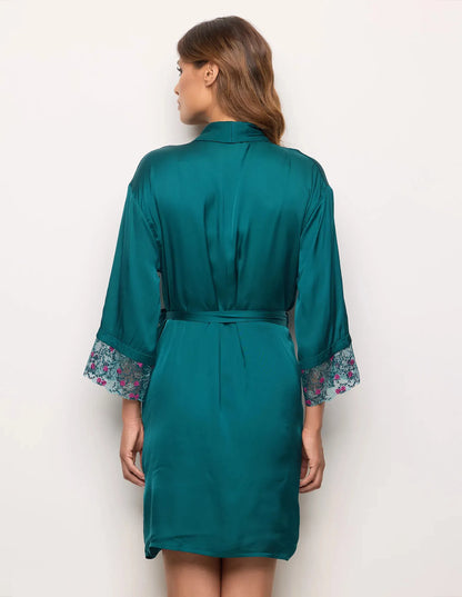 Yamamay_Dark Green_Viscose Kimono with Tulle and Lace Embroidery Ð Berry_LKID183002_121_03