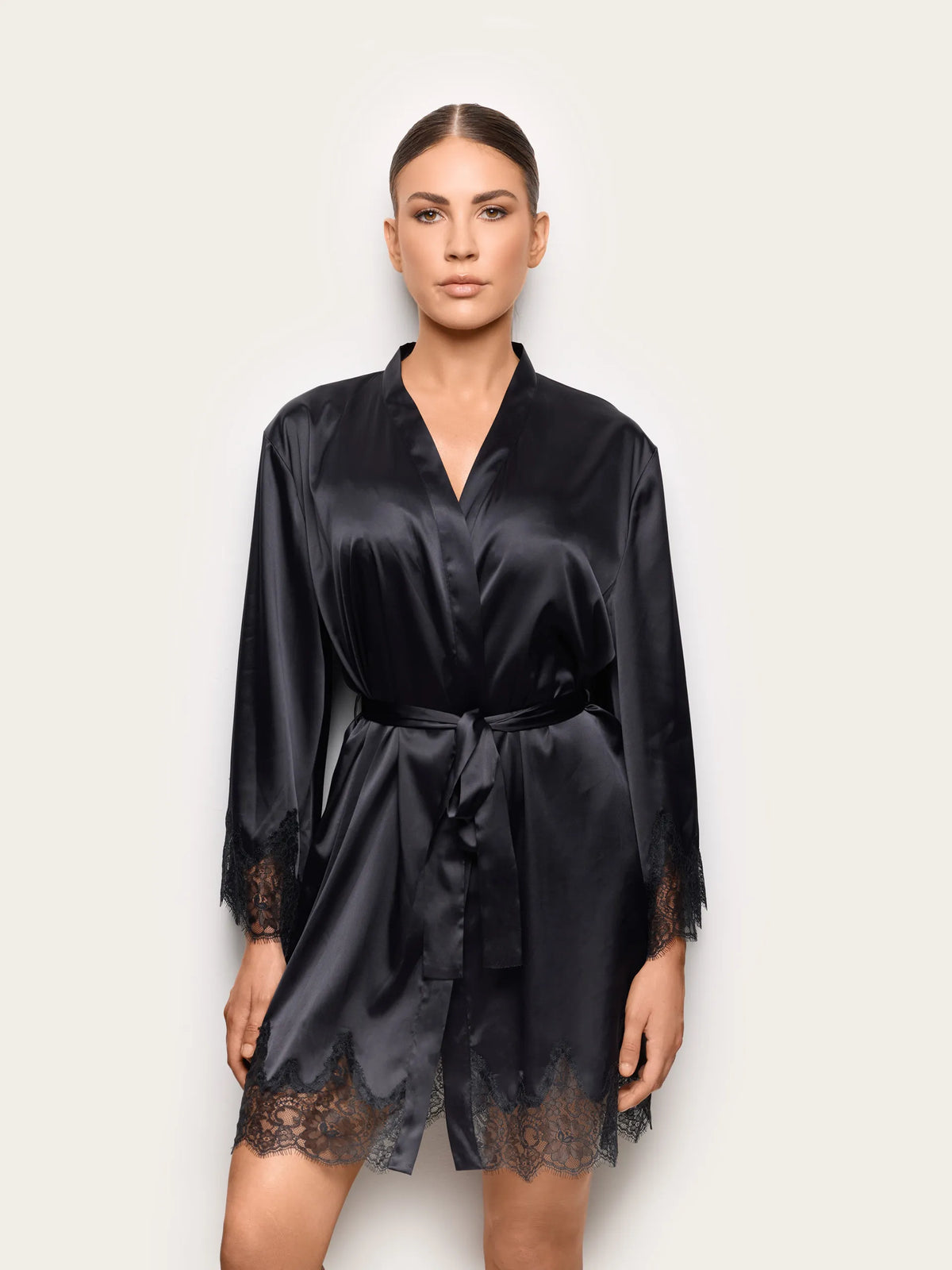Yamamay BLACK Women Kimono - Midnight Satin SKU: LKID193002_072 Image 02