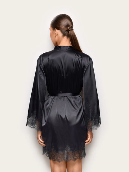 Yamamay BLACK Women Kimono - Midnight Satin SKU: LKID193002_072 Image 03