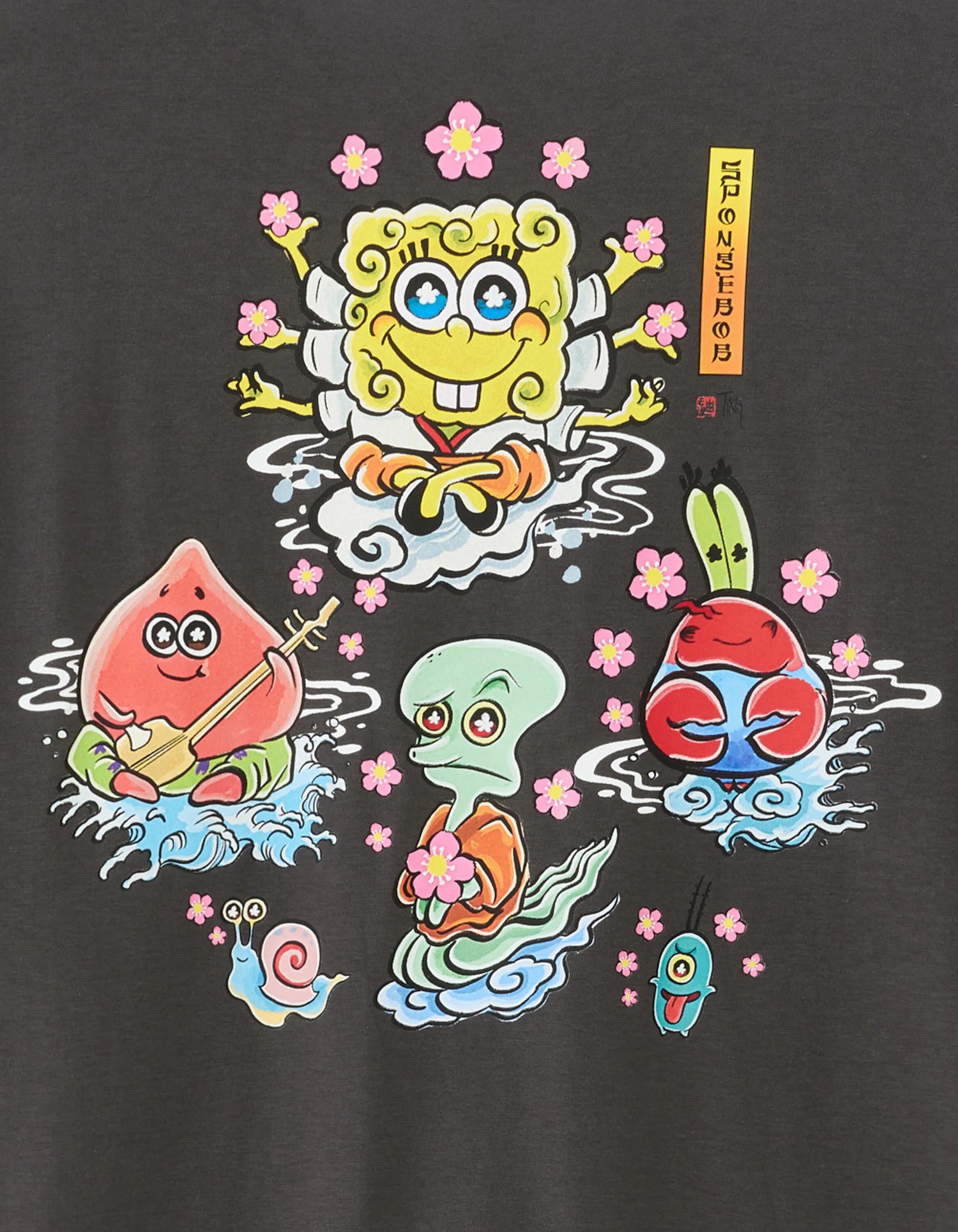 Celio_Dark Grey_Spongebob Squarepants T-Shirt_LMEBOB_DARK GREY_06
