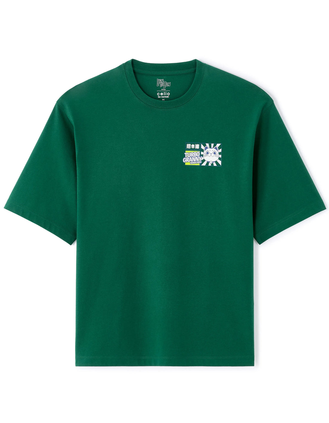 Celio_Green_Dandadan MŽmŽ Turbo T-Shirt_LMEDDD_GREEN_02