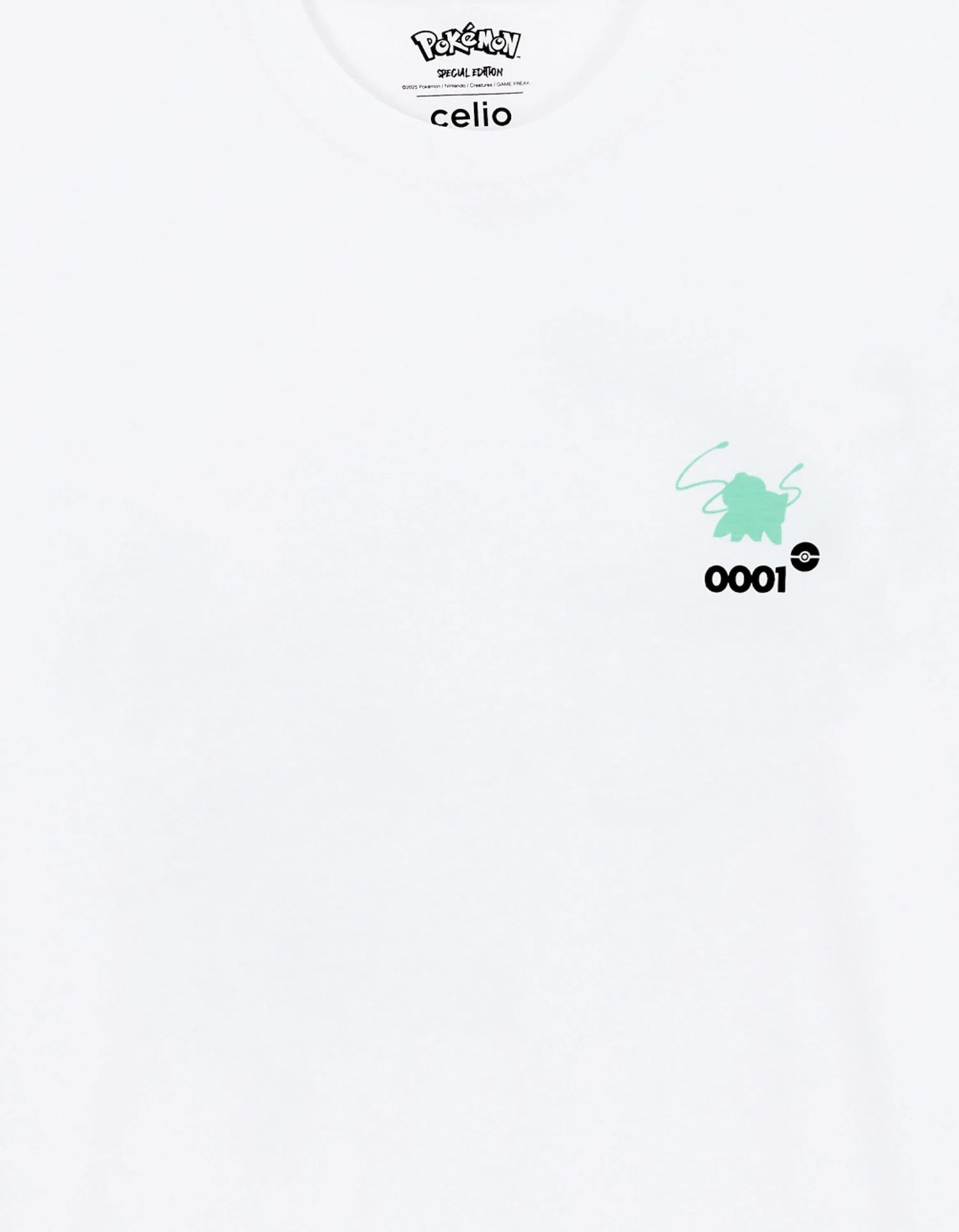 Celio_Blanc1_PokŽmon Bulbasaur T-Shirt_LMEPOKE0_BLANC1_07