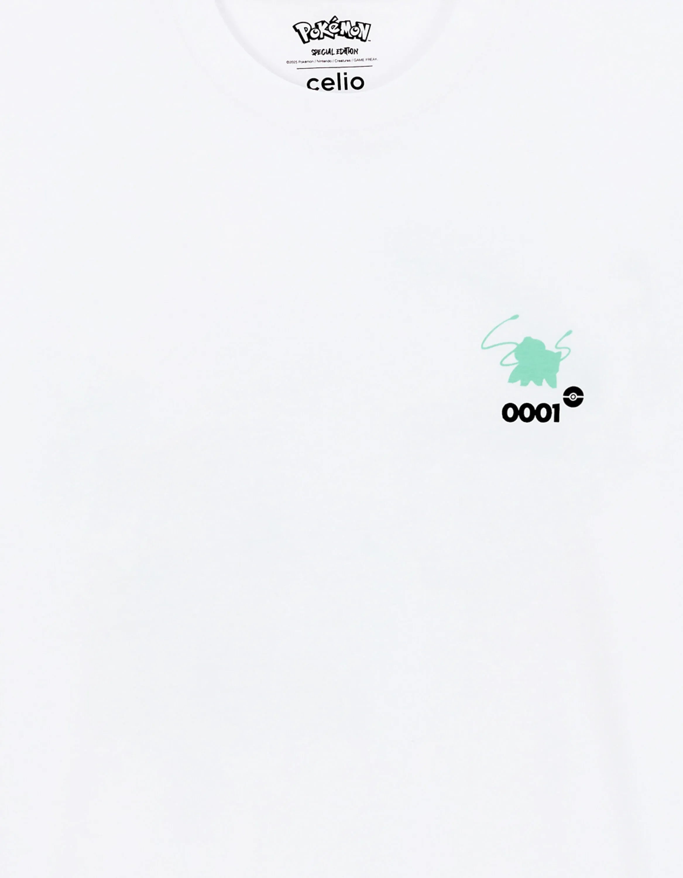 Celio_Blanc1_PokŽmon Bulbasaur T-Shirt_LMEPOKE0_BLANC1_07