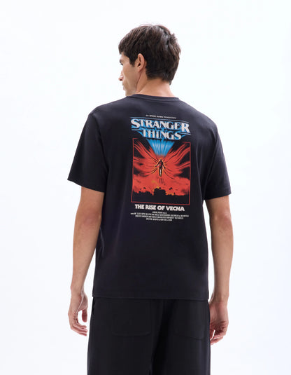 Celio_Black_Stranger Things - Black T-Shirt_LMESTRA_BLACK_01