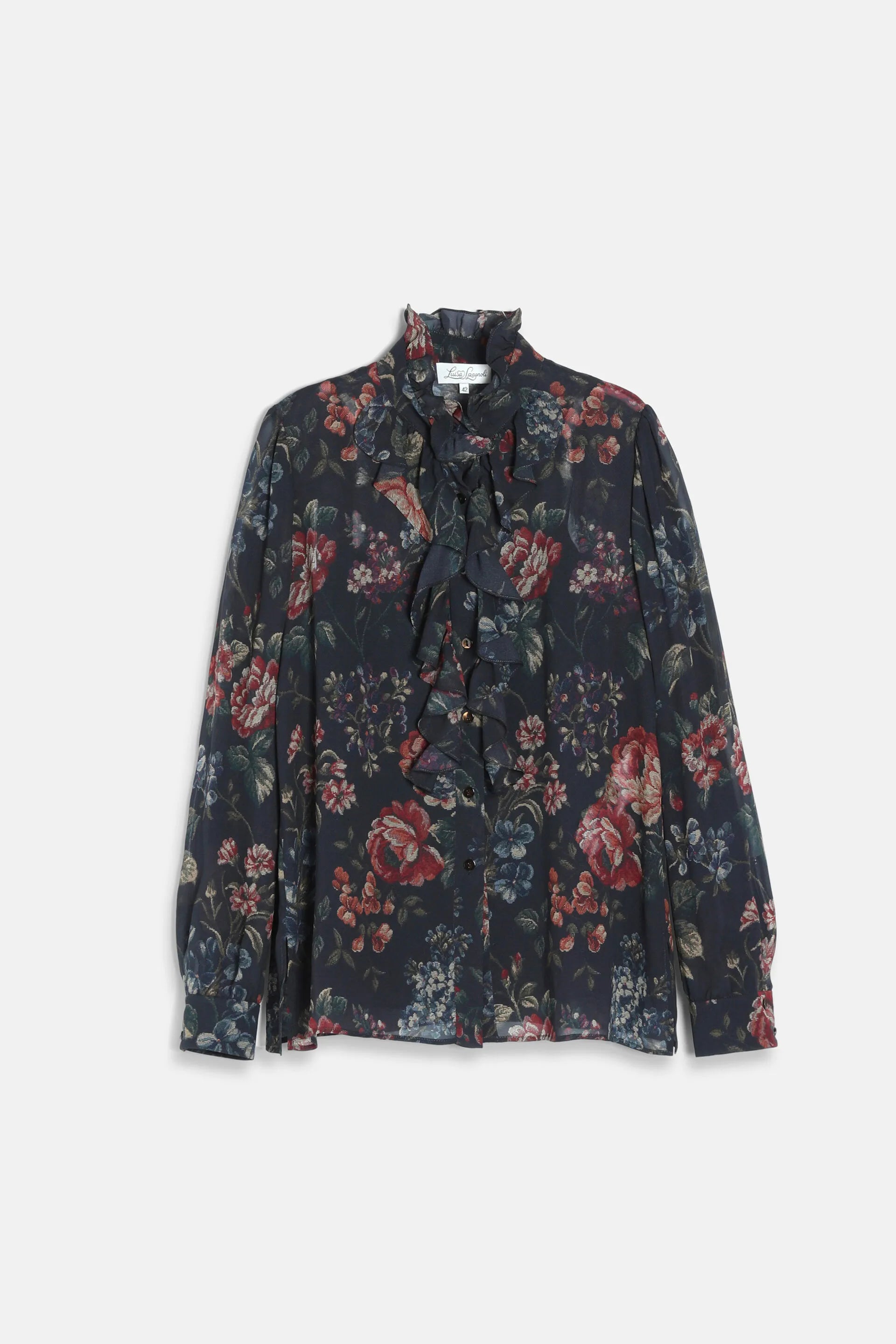 Luisa Spagnoli Var Fondo Marrone Women Loggiate - Ruffle-Trimmed Viscose Shirt SKU: LOGGIATE_4575 Image 05