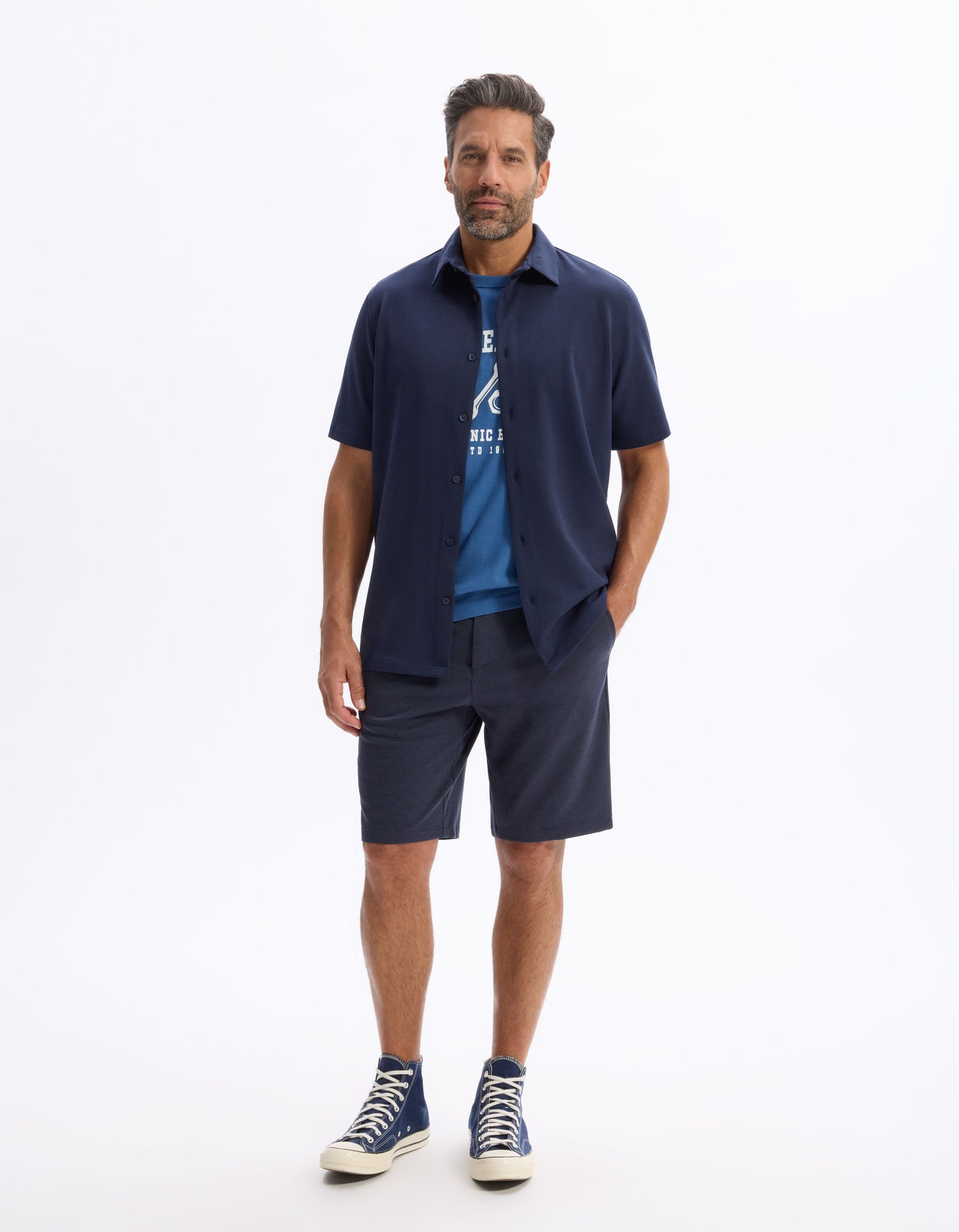 Celio_Navy Stretch Bermuda Shorts_LOJOVALBM_NAVY_01