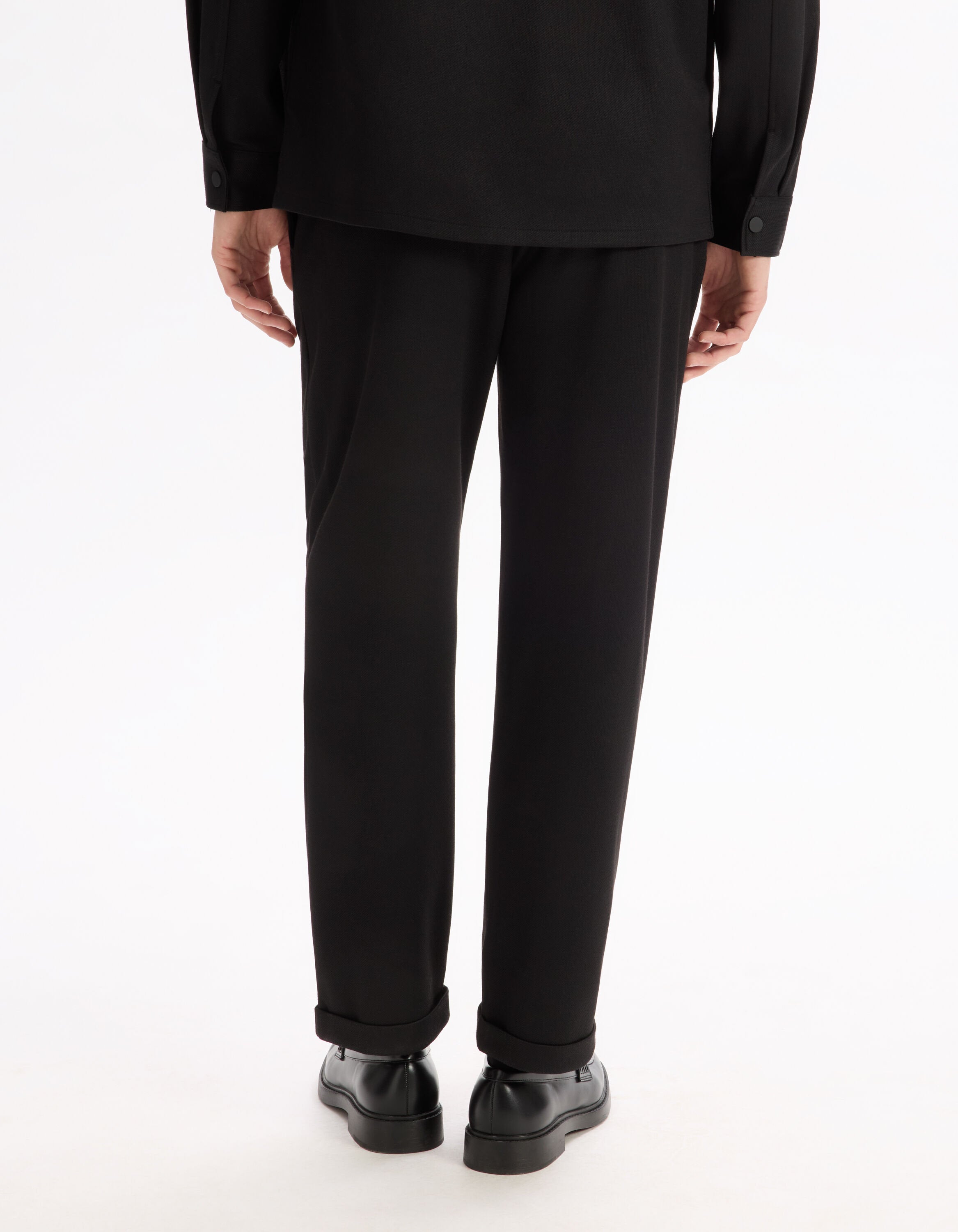 Celio_Black Slim Fit Cotton Stretch Pants_LOPICK_BLACK_03