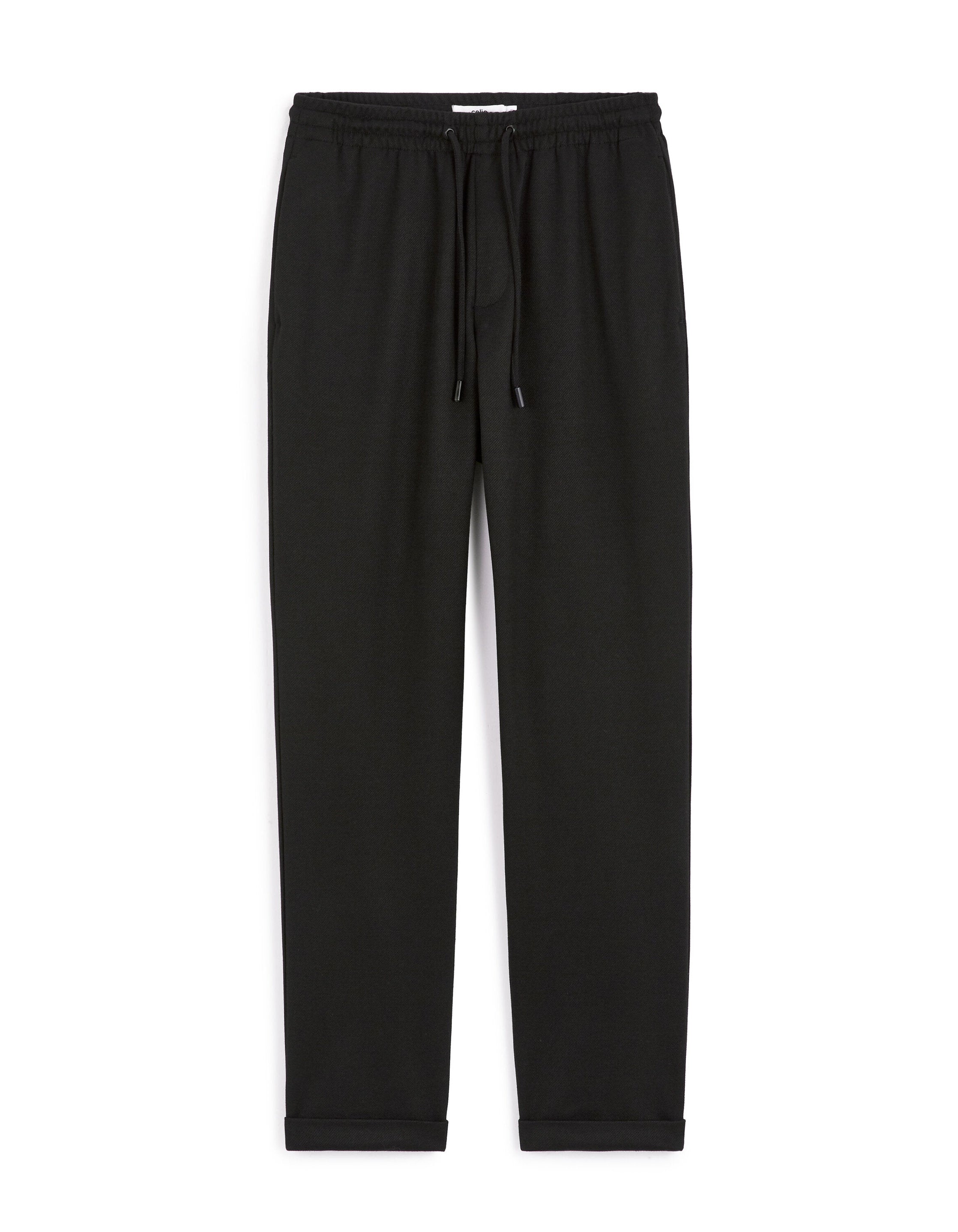 Celio_Black Slim Fit Cotton Stretch Pants_LOPICK_BLACK_06