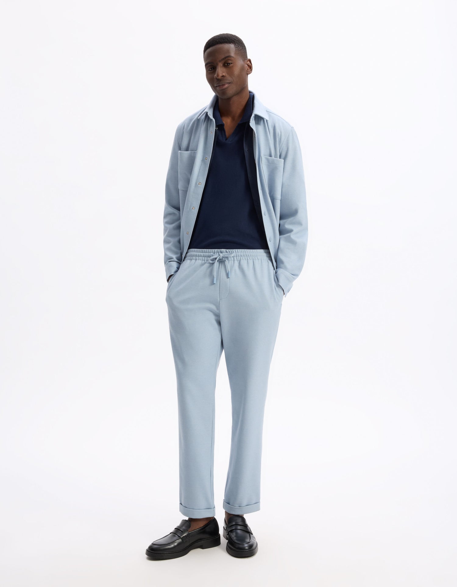 Celio_Light Blue Slim Pants 100% Stretch Cotton_LOPICK_LIGHT BLUE_01