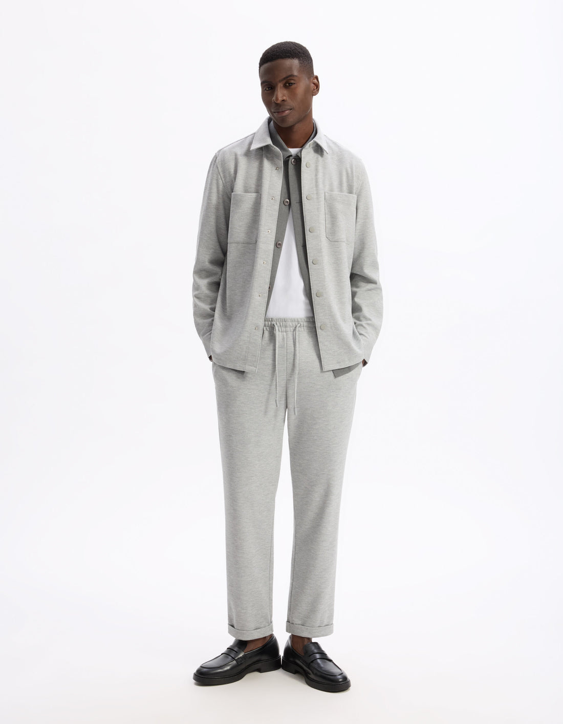 Celio_Grey Slim Stretch Trousers_LOPICK_LIGHT GREY_01