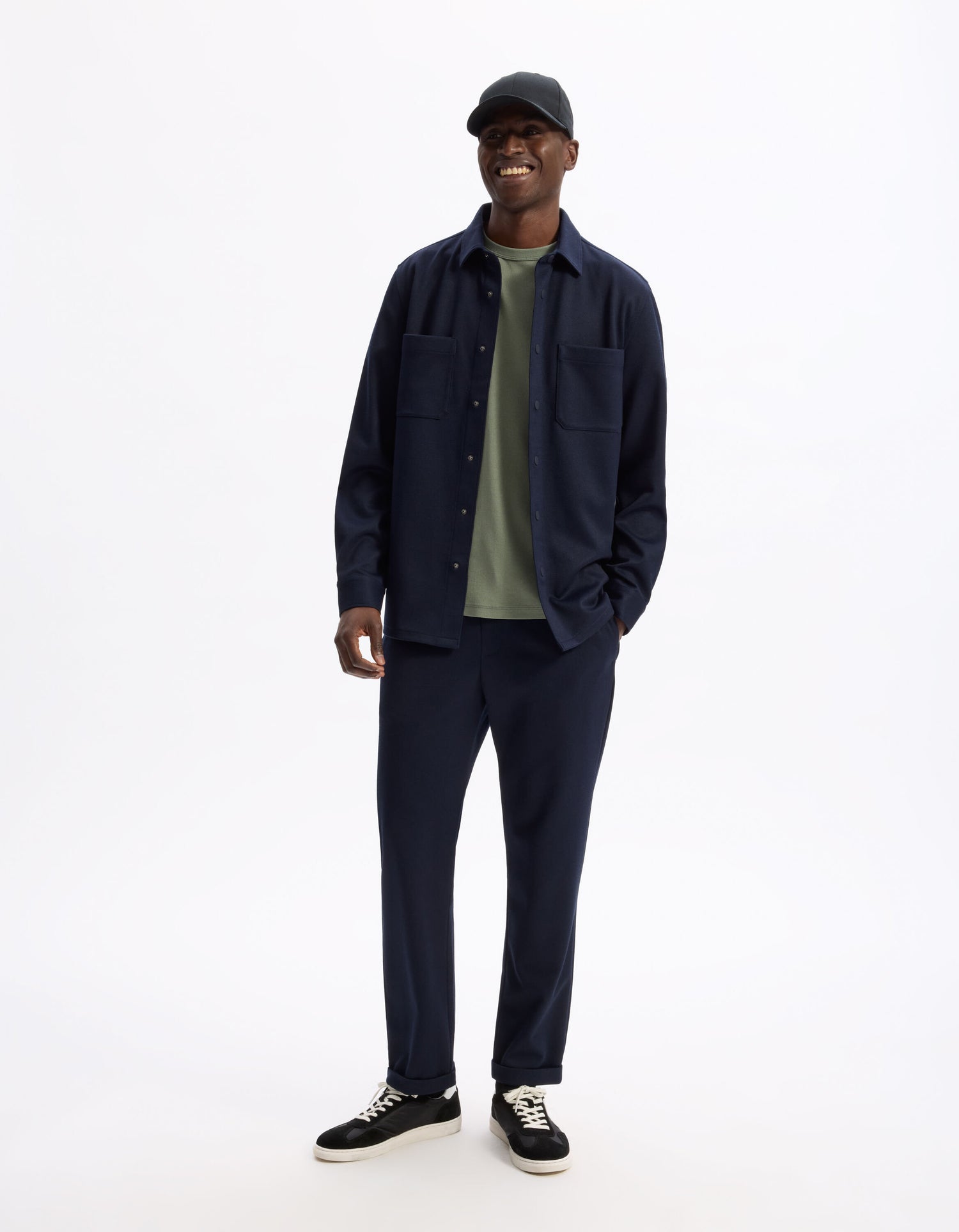 Celio_Navy Slim Fit Cotton Stretch Pants_LOPICK_NAVY_01
