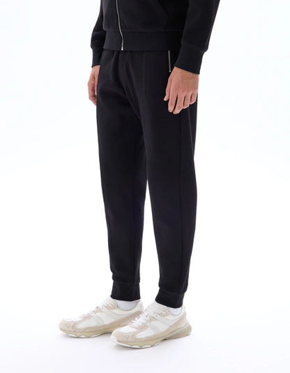 Celio_Black_Regular PiquŽ Knit Jogging Pants_LOPIQUET_BLACK_04