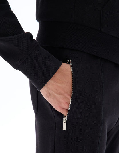 Celio_Black_Regular PiquŽ Knit Jogging Pants_LOPIQUET_BLACK_05