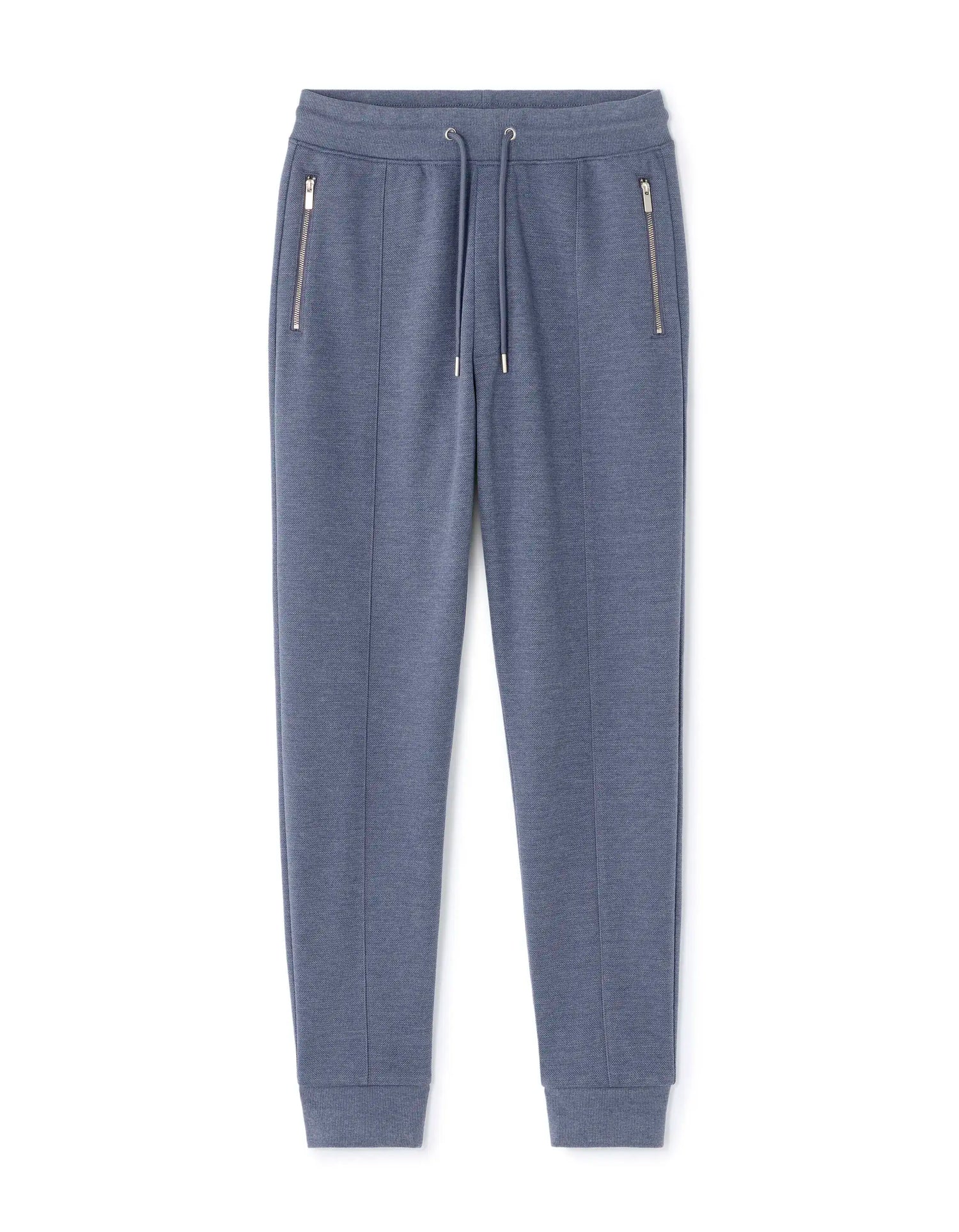 Celio_Heather Grey Blue_Regular-Fit Pique Knit Jogging Pants_LOPIQUET_HEATHER GREY BLUE_05