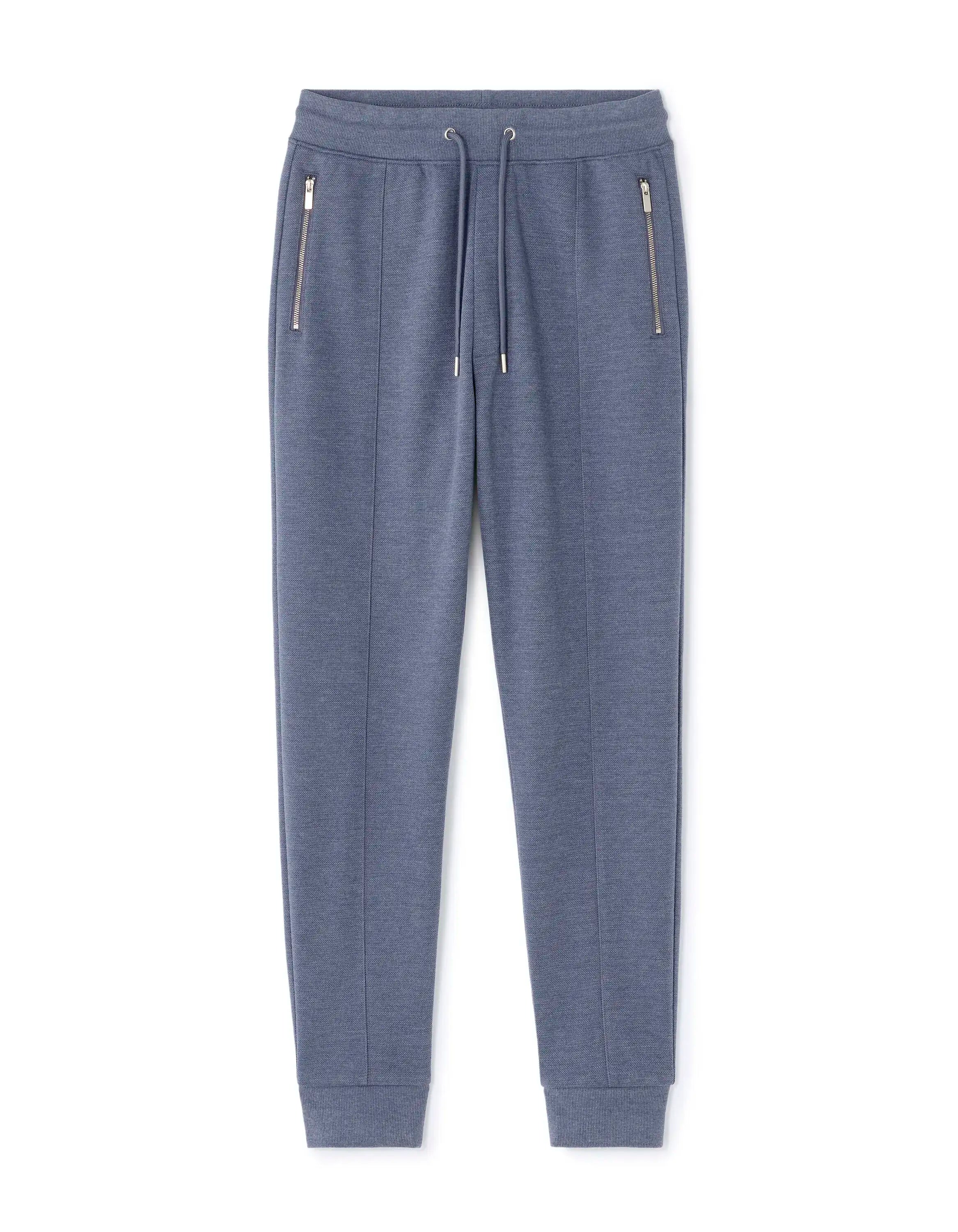 Celio_Heather Grey Blue_Regular-Fit Pique Knit Jogging Pants_LOPIQUET_HEATHER GREY BLUE_05