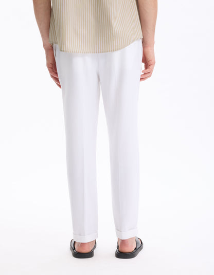Celio_White Straight Stretch Trousers_LORA_OPTICAL WHITE_03