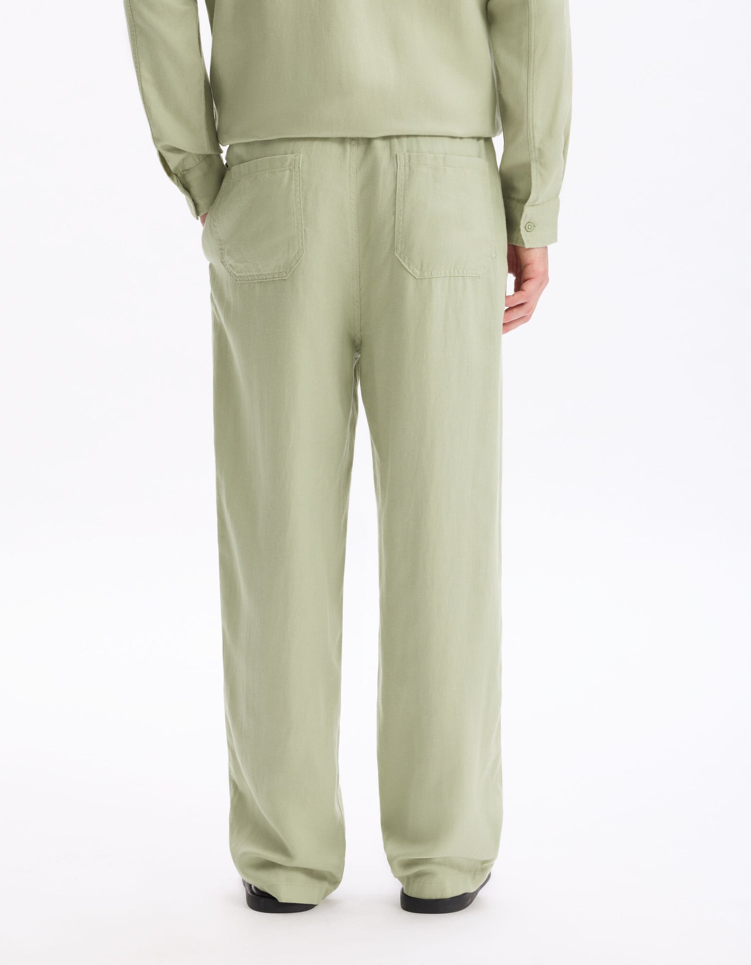Celio_Green Loose Trousers 100% Cotton Tencel_LOSOFT_SAUGE_03