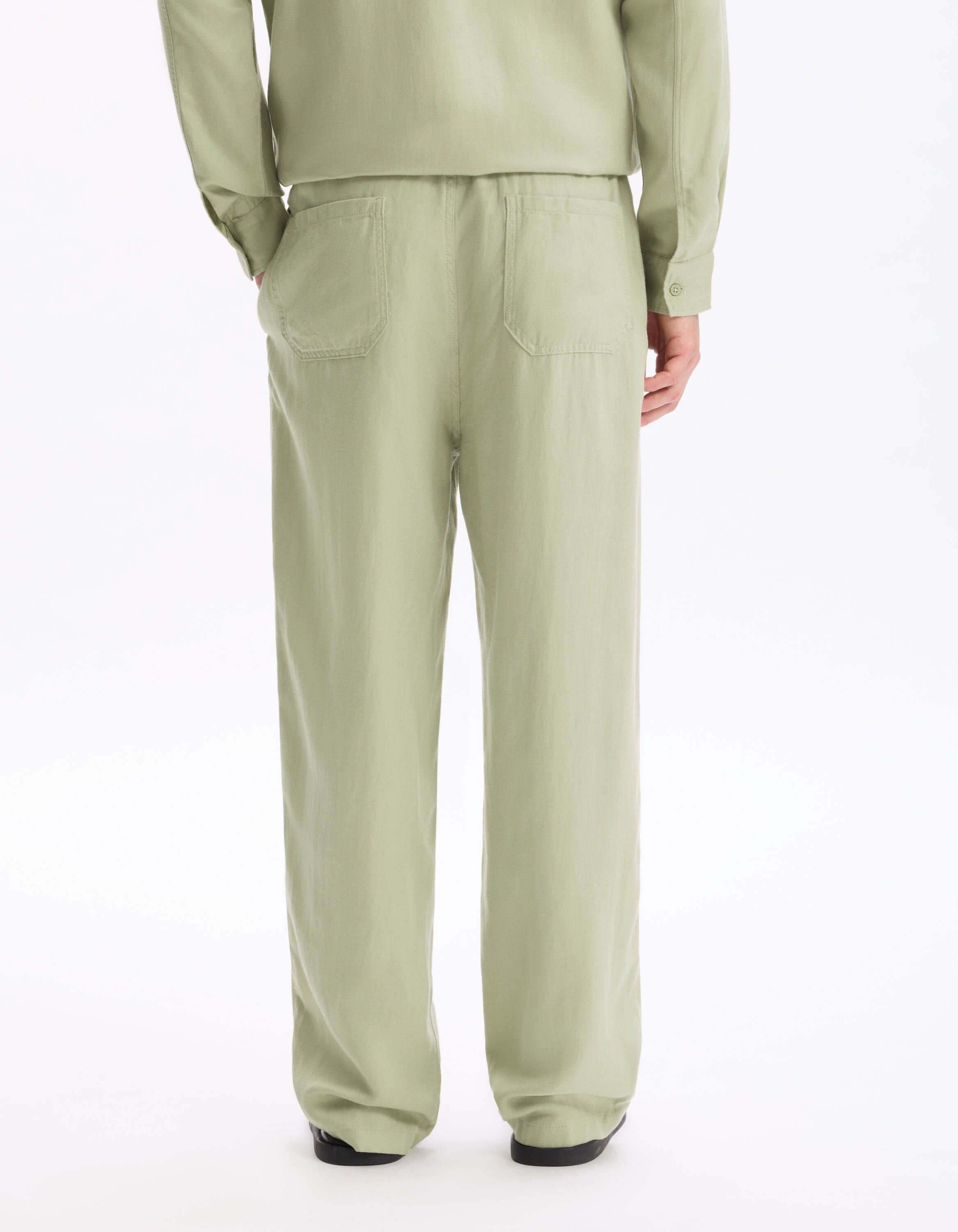 Celio_Green Loose Trousers 100% Cotton Tencel_LOSOFT_SAUGE_03