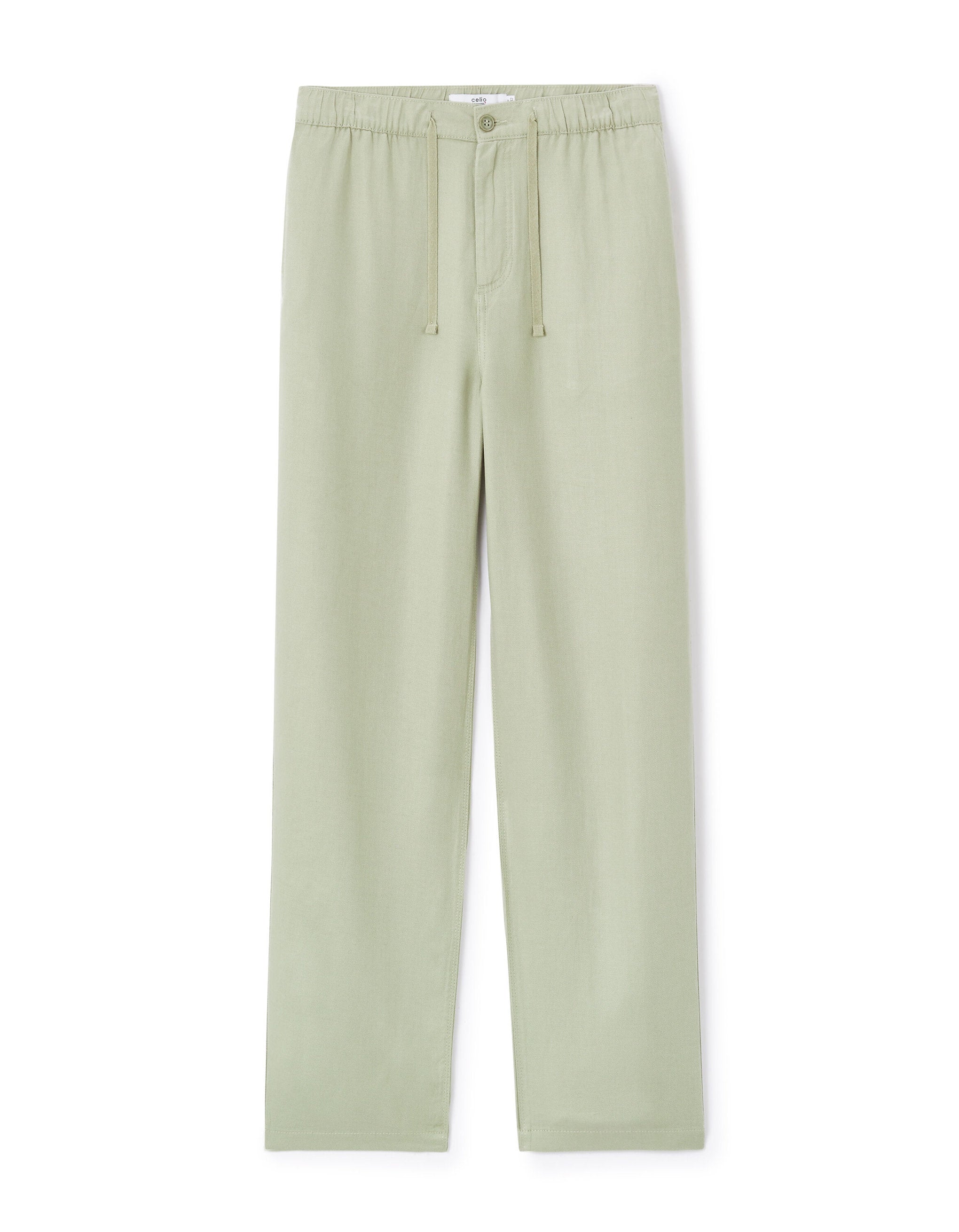 Celio_Green Loose Trousers 100% Cotton Tencel_LOSOFT_SAUGE_07