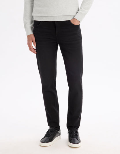 Celio_Black Slim Cotton Stretch Jog Jeans_LOSUPER1_BLACK_02