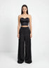 JW PEI Black Women Pleated Wide-Leg Trousers  SKU: LPA105-1_Black Image 01