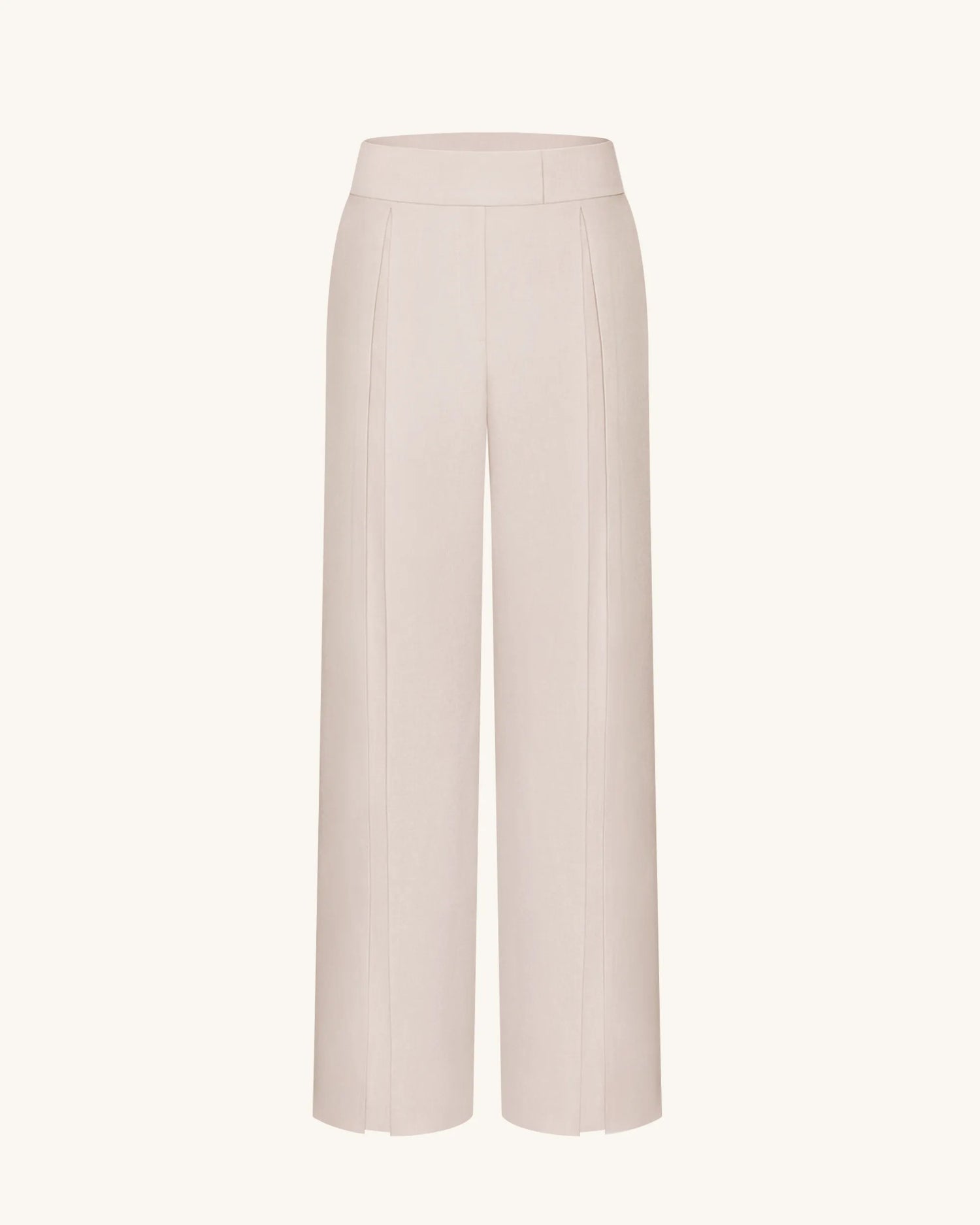 JW PEI Beige Women Pleated Wide-Leg Trousers  SKU: LPA105-8_Beige Image 05