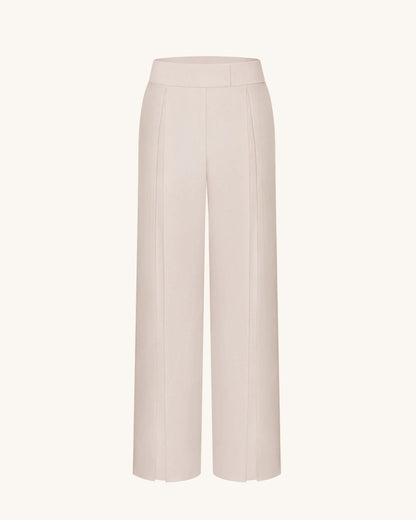 JW PEI Beige Women Pleated Wide-Leg Trousers  SKU: LPA105-8_Beige Image 05