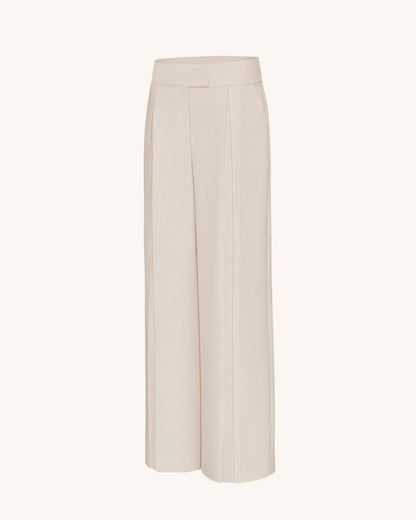 JW PEI Beige Women Pleated Wide-Leg Trousers  SKU: LPA105-8_Beige Image 06