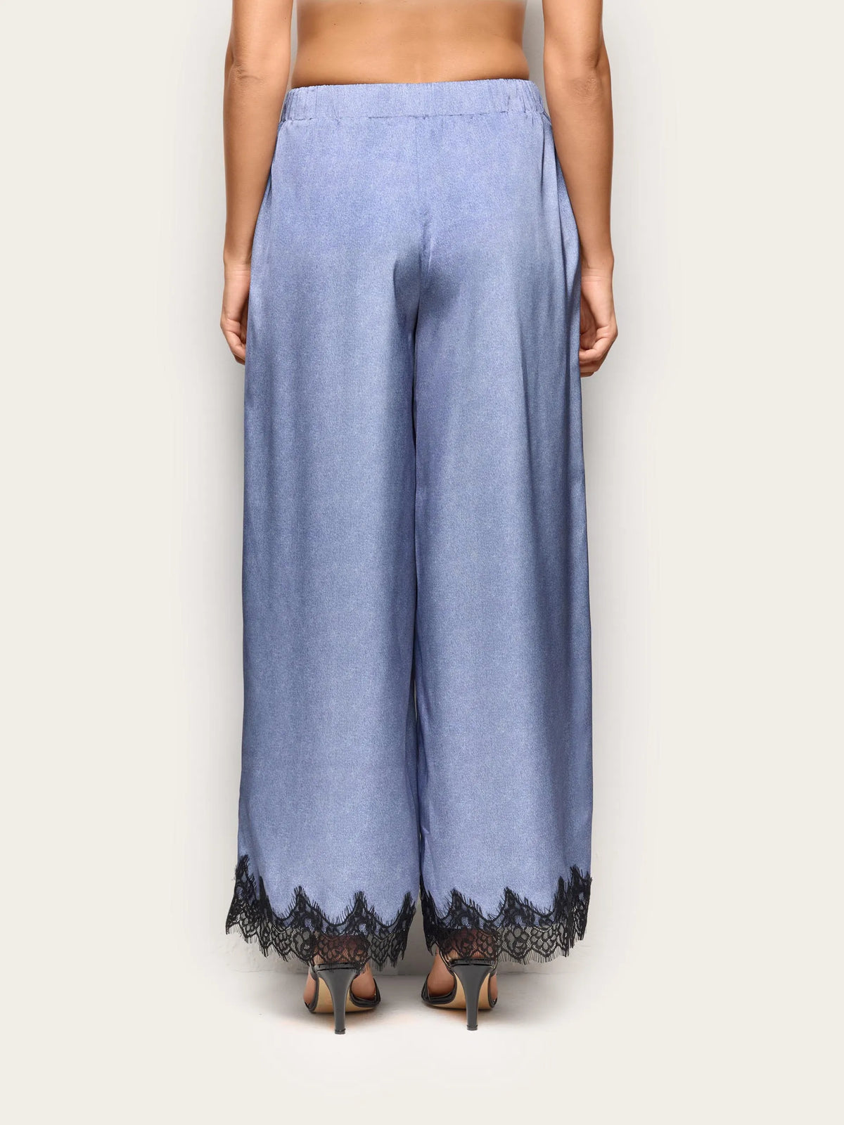 Yamamay PRINTED Women Trousers - Denim Satin SKU: LPBD193008_128 Image 05
