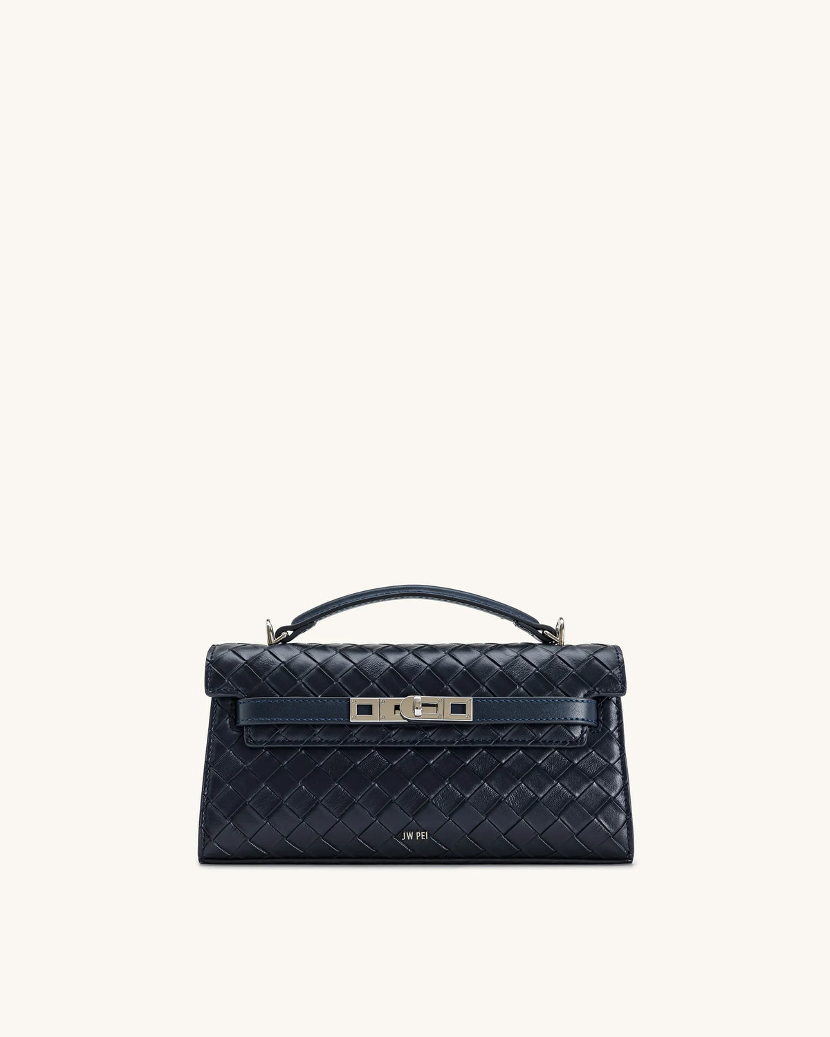 JW Pei Navy Women Noor Weave Texture Top Handle Bag SKU: LS2T273-51W_Navy Image 01