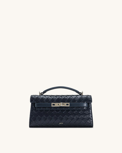 JW Pei Navy Women Noor Weave Texture Top Handle Bag SKU: LS2T273-51W_Navy Image 01