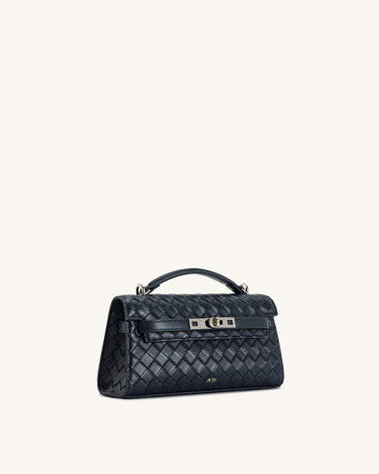 JW Pei Navy Women Noor Weave Texture Top Handle Bag SKU: LS2T273-51W_Navy Image 02