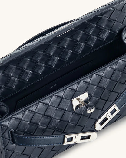 JW Pei Navy Women Noor Weave Texture Top Handle Bag SKU: LS2T273-51W_Navy Image 04