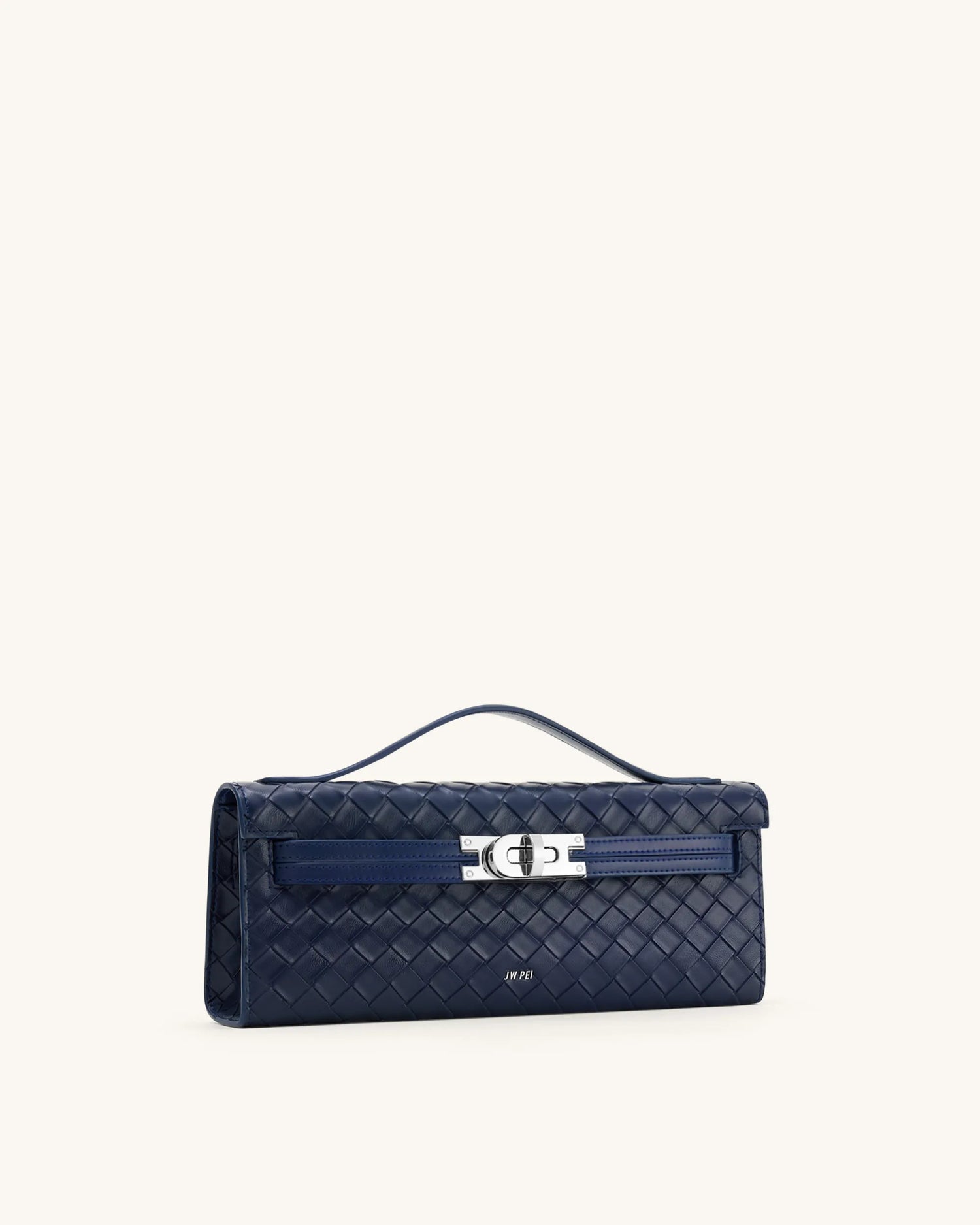 JW PEI Navy Women Bria Weave Texture Bria Structured Top Handle Bag  SKU: LS2T276-51W_Navy Image 02
